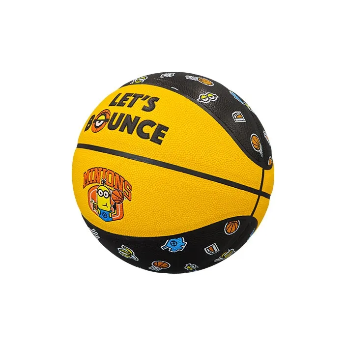 SIPAKESPORT x MINIONS PU Basketball Yellow Black Print Size 7 Ball Training Unisex-5