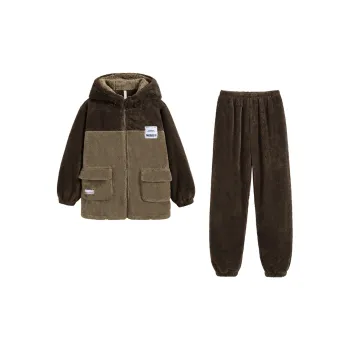 QINZUIMAO Pajama Set Men's Tea Brown