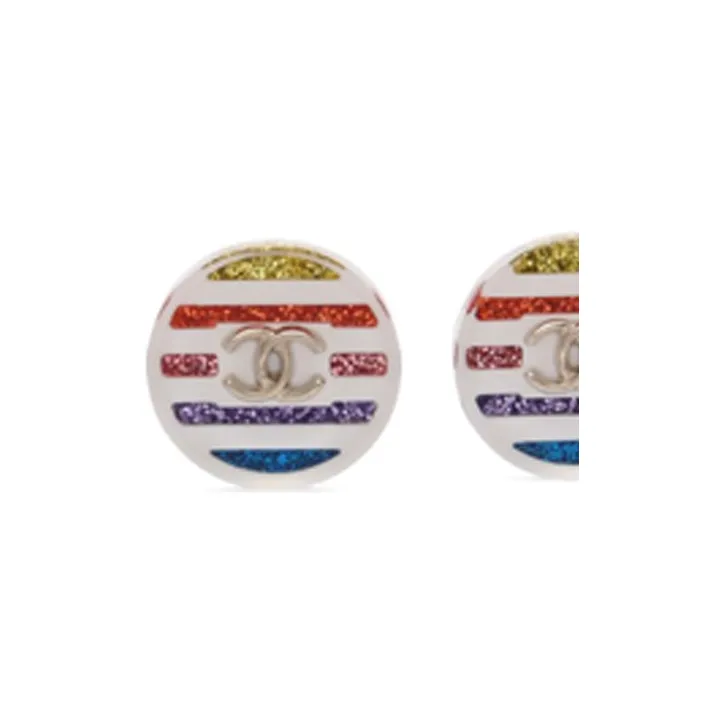 CHANEL 1986 1988 Cc Button Earrings-2
