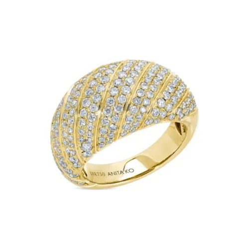Anita Ko 18kt Yellow Gold Domed Diamond Ring