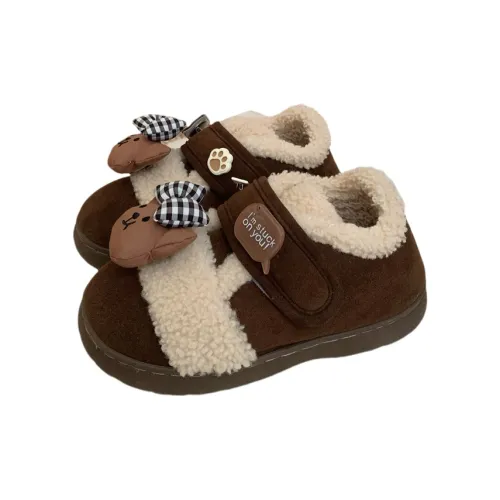 Thin Strips Cotton Slippers Women's, Dark Coffee