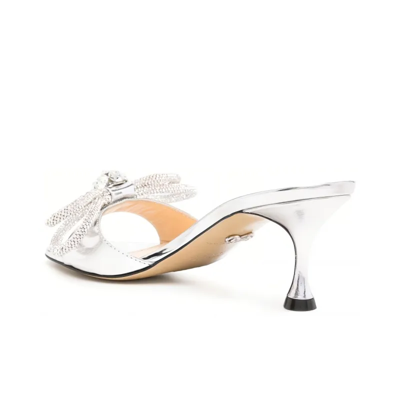 MACH & MACH Bow detail Metallic Sandals Women's-3