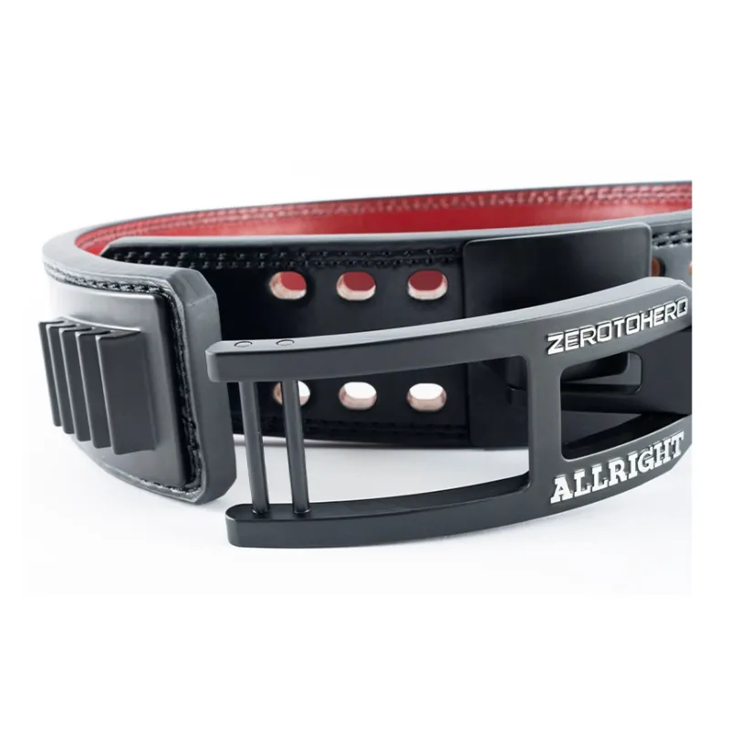 ZERO TO HERO Back Support Braces Fitness Protective Black Red Cow Leather Unisex-5
