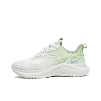 Warrior Cushioned Slip Resistant Abrasion Resistant Low Top Running Shoes Women's White Green
