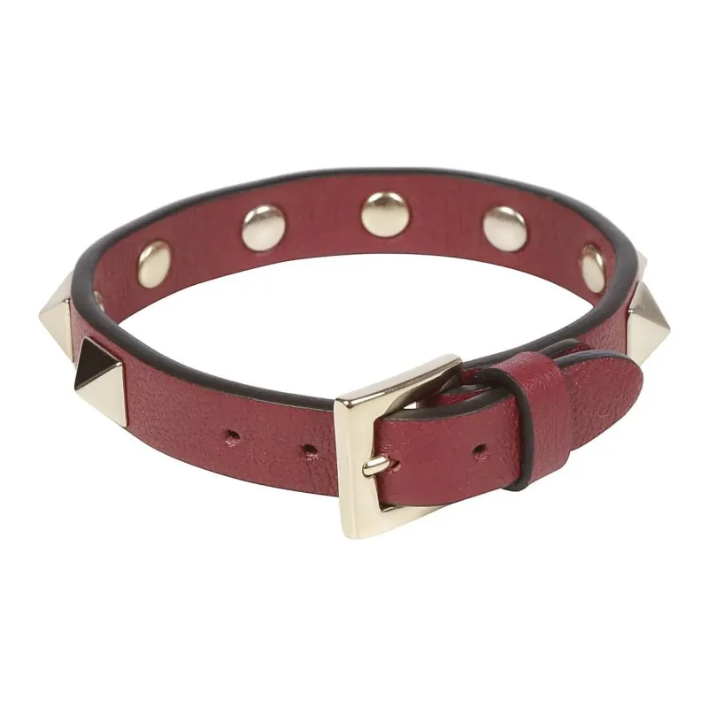 Valentino Leather Bracelets Women's Red-0