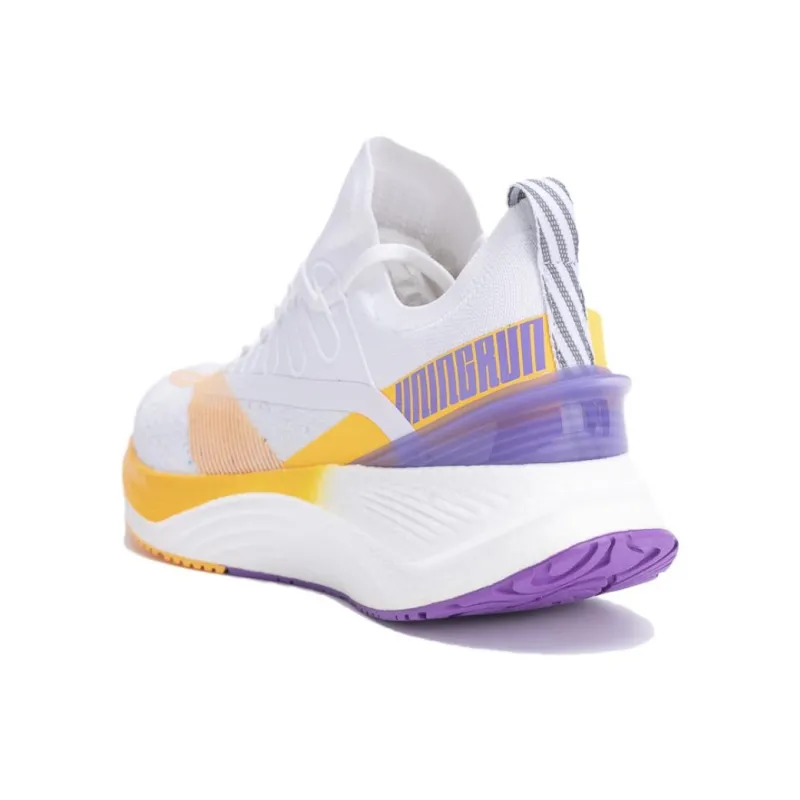 LiNing YueYing Element Cushioning Breathable Low-Top Running Shoes Men's White Orange-5