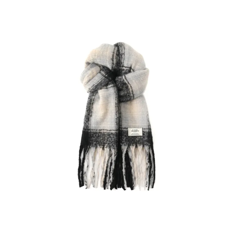 FREE RABBITⅡ Winter Thickened Warm Advanced Touch Fringe Shawl Scarf Unisex-2