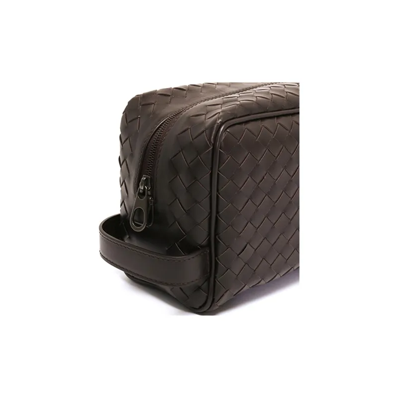 Bottega Veneta Cow Leather Clutch Men's Brown-3