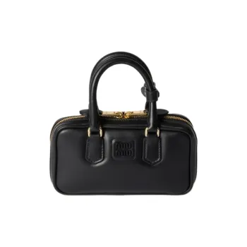 MIU MIU Arcadie Leather Mini Shoulder Bag Tote Bag Women's Black