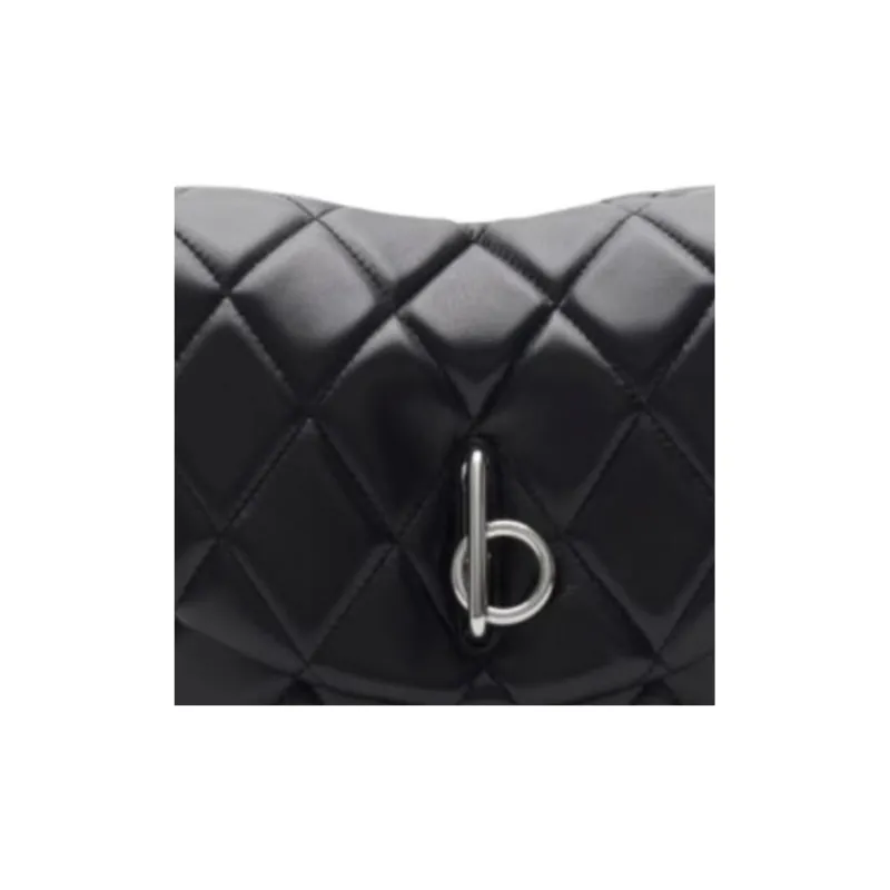 Burberry Lambskin Shoulder Bag Women's Black-3