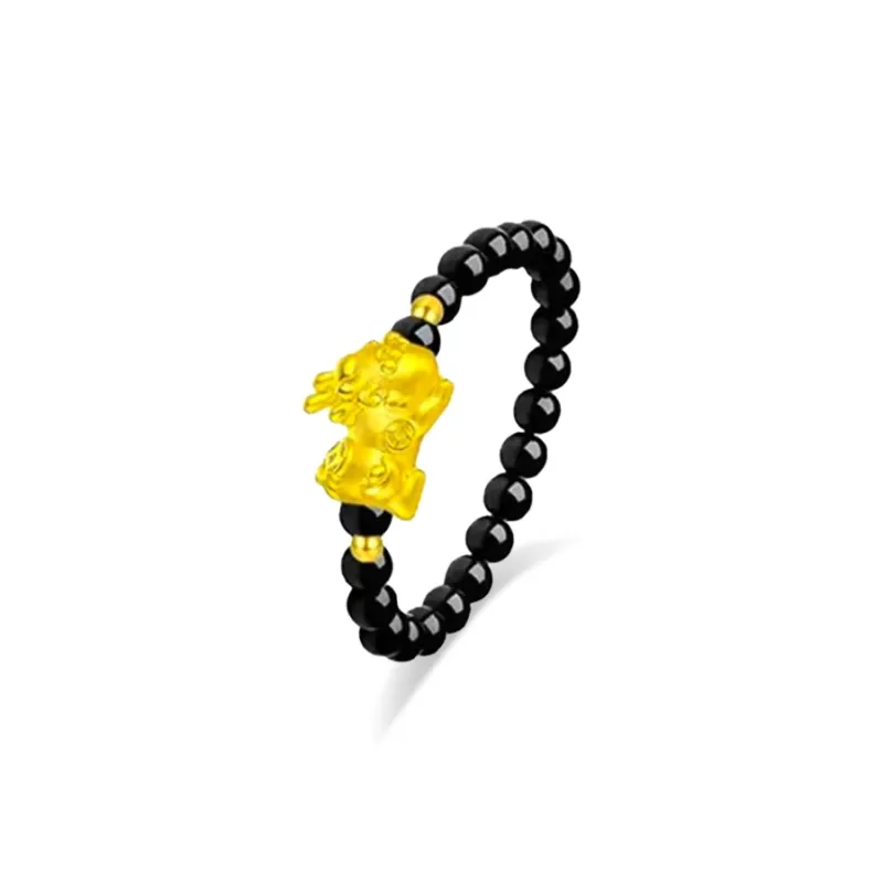 D.K.X Glass Cat Eye Jade Rings Unisex-3