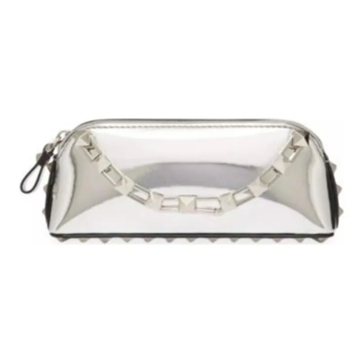 Valentino Calfskin Clutch Mini Women's Silver-0