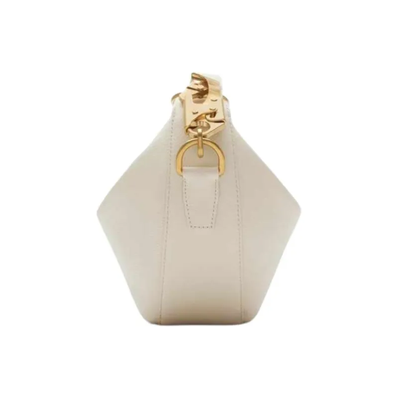 Burberry Knight Cow Leather One Shoulder Handbag Women's White-1