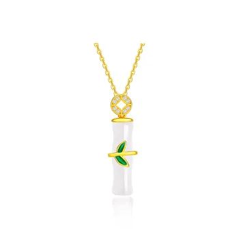 Cuiya Golden Building Chalcedony Necklaces Women's