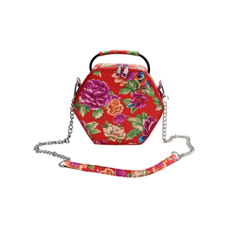 DALO PU Shoulder Bag Crossbody Bag Handbags Women's Print Green/Print Red/Red/Black-4