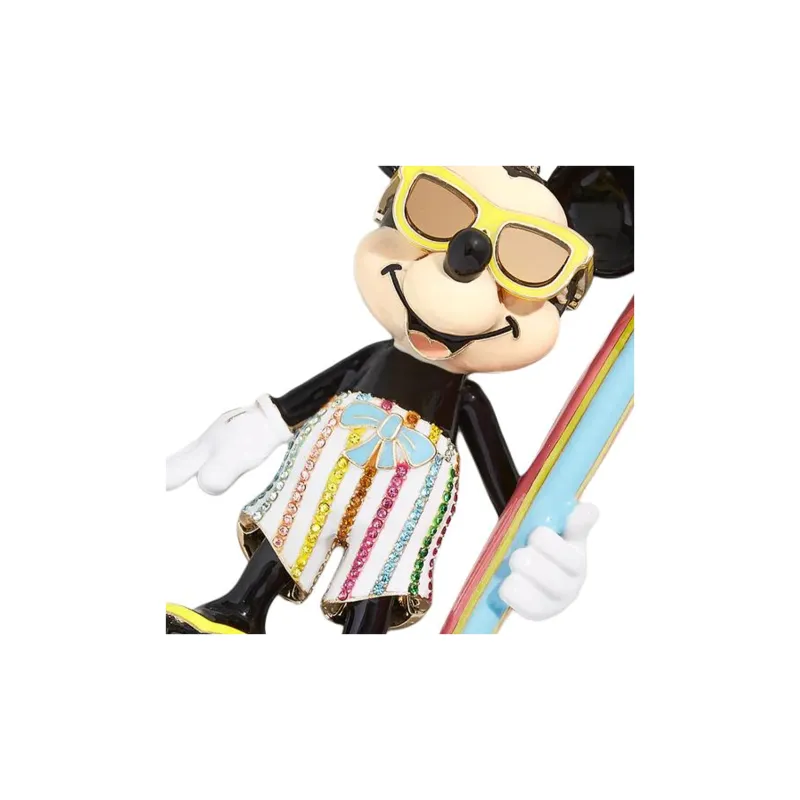 Disney Glass Stone Enamel Gold-Plated Zinc Brass Pendants Unisex Black-2