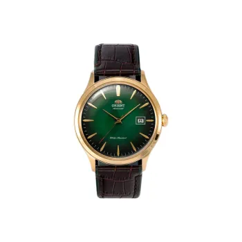 ORIENT Automatic/Manual Mechanical Movement Leather Strap Watch Men's Watches Green Dial