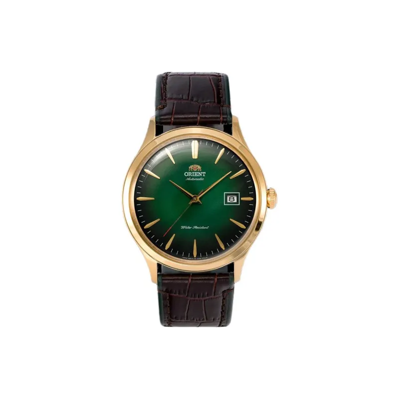 ORIENT Automatic/Manual Mechanical Movement Leather Strap Watch Men's Watches Green Dial-0