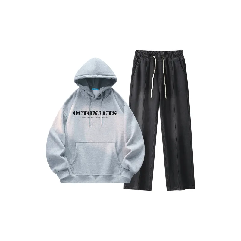 Small Columns Under The Sea Sweatshirt Set Unisex-23