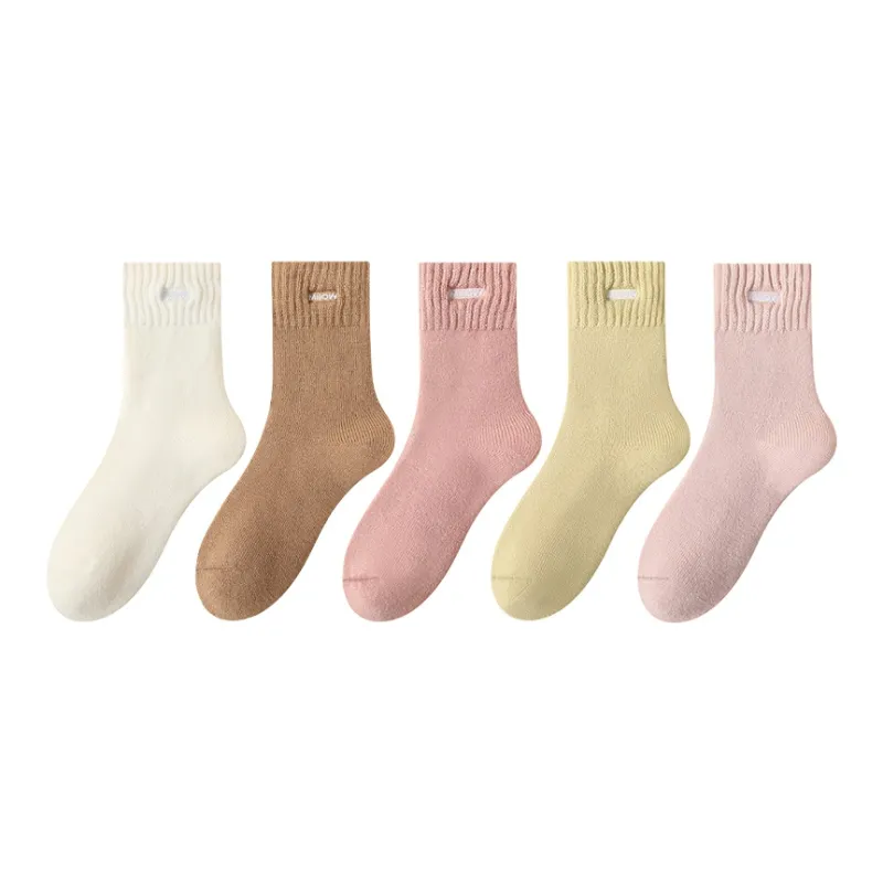 MIIOW Mid Calf Socks Women's Multi double Loading-0