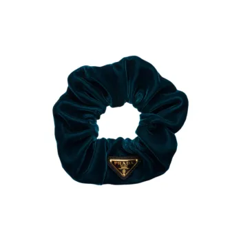 PRADA Triangle logo Velvet Scrunchie