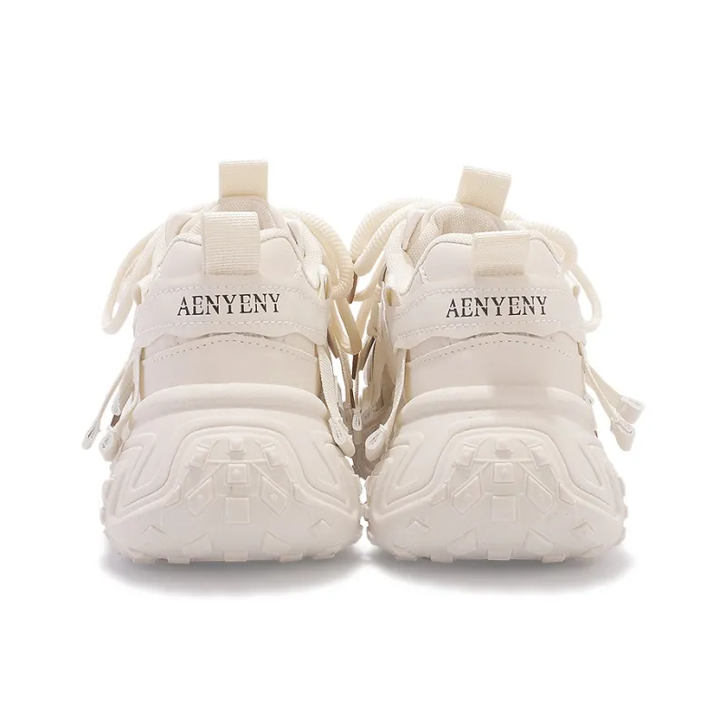 SNXR Anti-Slip Wear-Resistant Waterproof And Breathable Low-Top Chunky Sneakers Women's Beige-122