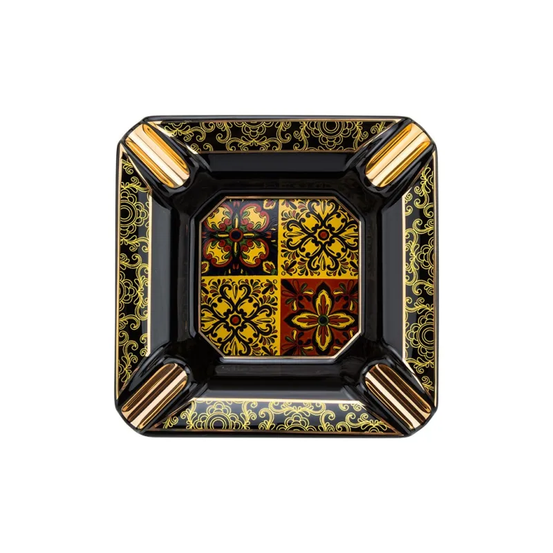 LUBINSKI Ceramic Ashtrays Green/Black-5