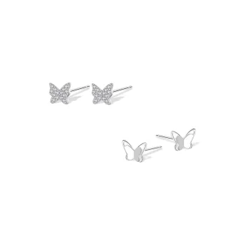 KUMET Sterling Silver Stud Earrings Women's Couple Birthday Anniversary Gift