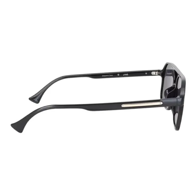 JINS TR/Memory Plastic Aviator Sunglasses Men's Black-2