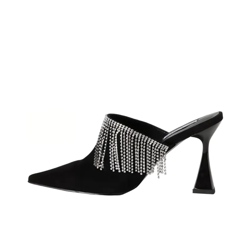 KARL LAGERFELD / Karl Lagerfeld Jeans Debut Ii 90mm Fringed Mules Women's-0