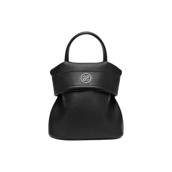ZESH FOFO Handbag Fall Commute Bag Backpack, Cow Leather Small Size Women's Sky Blue/Black