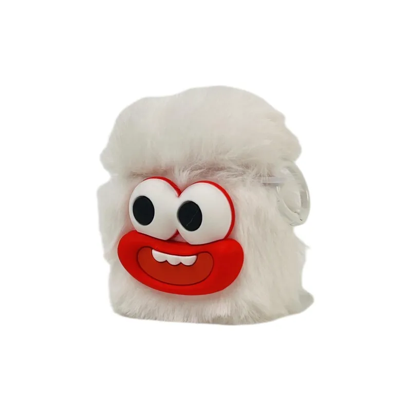 Wei Xin Compatibility Apple AirPods 4/2/3/4th Generation/AirPods Pro/Pro 2 Plush 3D Effect Sausage Lips Headphone Cases-14