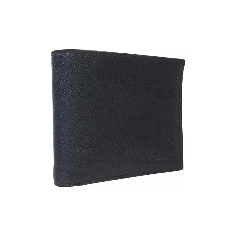 COACH Cow Leather Card Holder, Coin Purse, Wallet Regular Men's Midnight Navy Blue-1