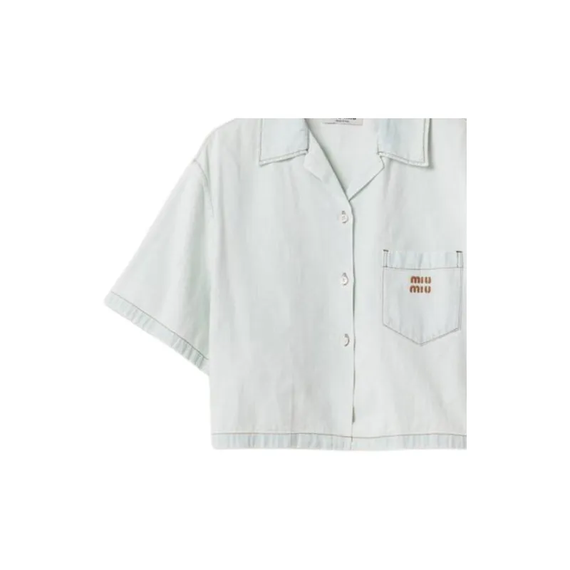 MIU MIU Chambray Denim Shirt-5