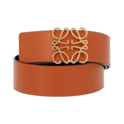 LOEWE Calfskin Leather Belts Women's Black/Brown Width: 4CM