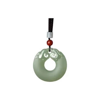 BYTHERE Hetian Jade Necklaces Pale Greenish White Jade Unisex