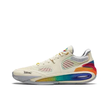 Anta KT10 Cushioned Wear Resistant Slip Resistant Nitrogen Technology Carbon Plate Basketball Shoes Men's Ecru