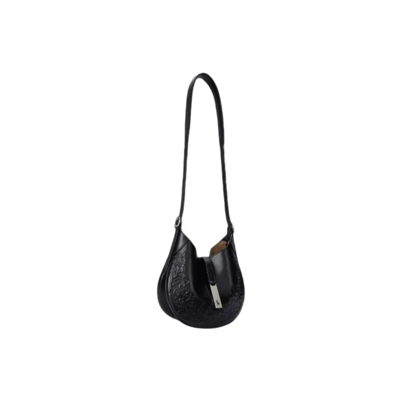 Polo Ralph Lauren Polo ID Cow Leather Portable Crossbody Bag Shoulder Bag Small Size Women's Black-1