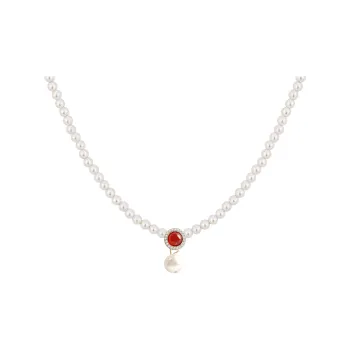 KEYS VIA Copper Alloy Faux Pearl Agate Synthetic Cubic Zirconia Necklaces Women's