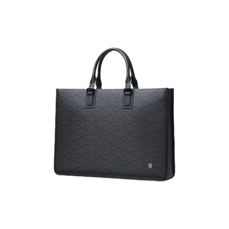 SEPTWOLVES Artificial Leather Briefcases Handbags Regular Men's Black-1