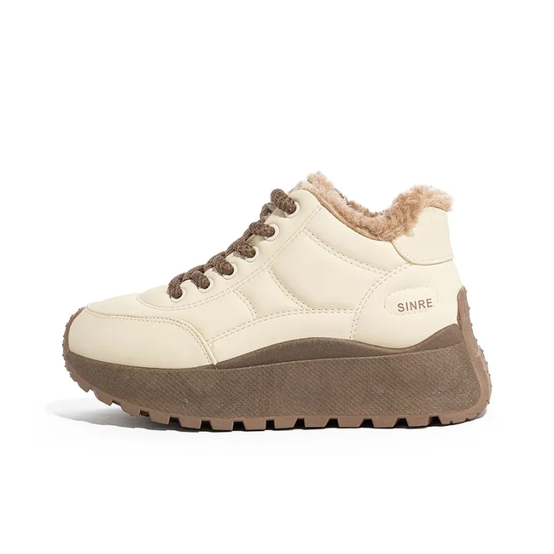 Humanism 1986 Warm Wear-Resistant Lightweight Supportive Height Increasing Mid-Top Padded Skateboard Shoes Women's-8