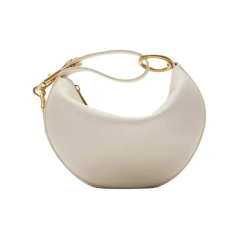 Burberry Knight Cow Leather One Shoulder Handbag Women's White-2