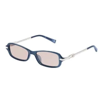 Le Specs Metal Polymer Material Rectangular Sunglasses Women's Prussian Blue