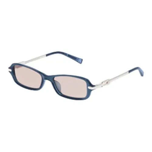 Le Specs Metal Polymer Material Rectangular Sunglasses Women's Prussian Blue