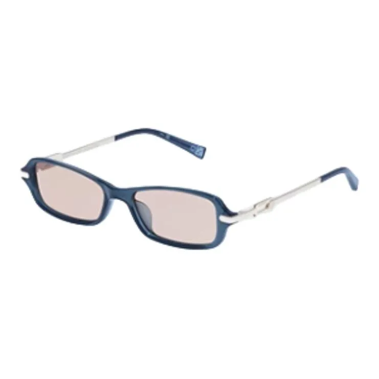 Le Specs Metal Polymer Material Rectangular Sunglasses Women's Prussian Blue-0