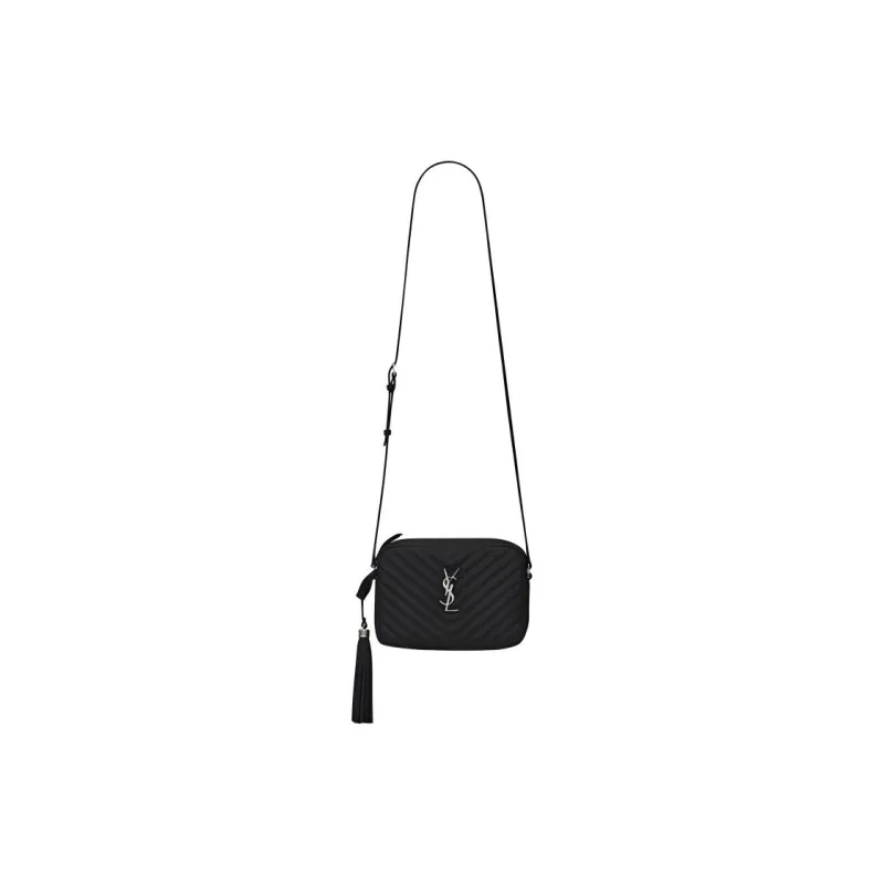 SAINT LAURENT Lou Camera Bag Crossbody Matelasse Leather Black-0