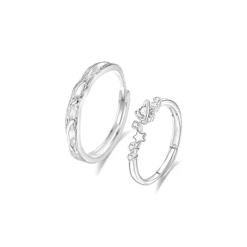 Muyan S999 Fine Silver Love Frequency Planet Ring Unisex