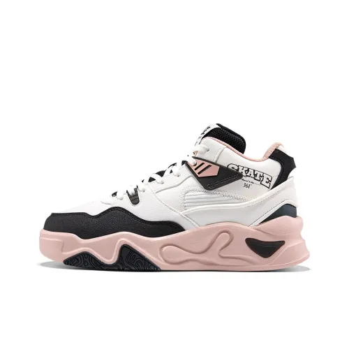 361° Jincheng Anti Slip Wear Resistant High Top Skateboard Shoes Women's White Black Pink