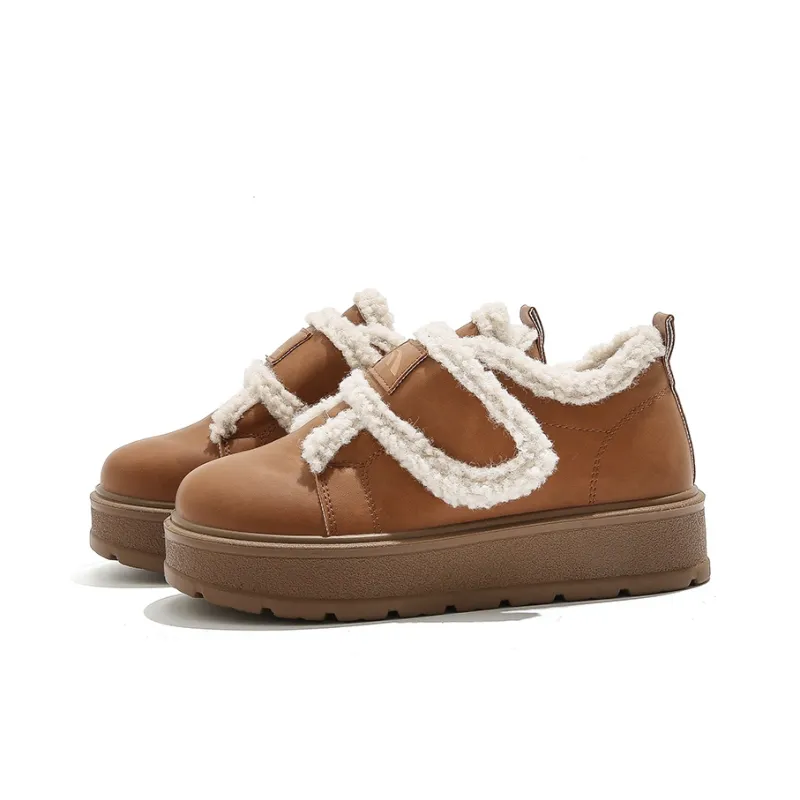 HUANQIU Slip Resistant, Abrasion Resistant, Thermal Low Top Casual Shoes Women's Brown-2