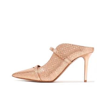 Malone Souliers Maureen Closed Toe Slippers 8.5cm Women's Champagne